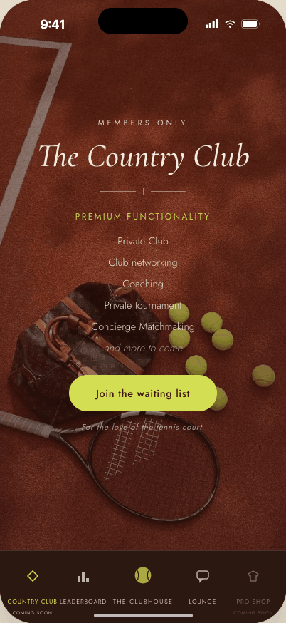 The Country Club — for all ClubHouse members
